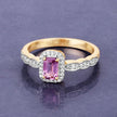 0.80 Carat Genuine Pink Sapphire and White Diamond 14K Yellow Gold Ring - Rings - Custom Crafting Alliance, LLC