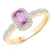0.80 Carat Genuine Pink Sapphire and White Diamond 14K Yellow Gold Ring - Rings - Custom Crafting Alliance, LLC