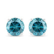 0.81 Carat Genuine Blue Diamond 14K White Gold Earrings - Earrings - Custom Crafting Alliance, LLC