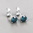 0.81 Carat Genuine Blue Diamond 14K White Gold Earrings - Earrings - Custom Crafting Alliance, LLC
