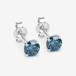 0.81 Carat Genuine Blue Diamond 14K White Gold Earrings - Earrings - Custom Crafting Alliance, LLC