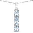 0.95 Carat Genuine Aquamarine and White Diamond .925 Sterling Silver Pendant