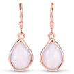 18K Rose Gold Plated 7.60 Carat Genuine Pink Opal .925 Sterling Silver Earrings