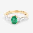 0.82 Carat Genuine Zambian Emerald and White Diamond 14K Yellow Gold Ring - Rings - Custom Crafting Alliance, LLC