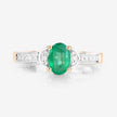 0.82 Carat Genuine Zambian Emerald and White Diamond 14K Yellow Gold Ring - Rings - Custom Crafting Alliance, LLC