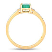 0.82 Carat Genuine Zambian Emerald and White Diamond 14K Yellow Gold Ring - Rings - Custom Crafting Alliance, LLC
