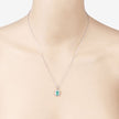 0.83 Carat Genuine Zambian Emerald and White Diamond 10K White Gold Pendant - Pendants - Custom Crafting Alliance, LLC