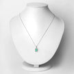 0.83 Carat Genuine Zambian Emerald and White Diamond 10K White Gold Pendant - Pendants - Custom Crafting Alliance, LLC