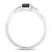 0.84 Carat Genuine Blue Sapphire and White Diamond 14K White Gold Ring - Rings - Custom Crafting Alliance, LLC