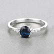 0.84 Carat Genuine Blue Sapphire and White Diamond 14K White Gold Ring - Rings - Custom Crafting Alliance, LLC