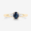 0.84 Carat Genuine Blue Sapphire and White Diamond 14K Yellow Gold Ring - Rings - Custom Crafting Alliance, LLC