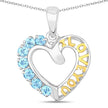 0.84 Carat Genuine Swiss Blue Topaz .925 Sterling Silver Pendant - Pendants - Custom Crafting Alliance, LLC