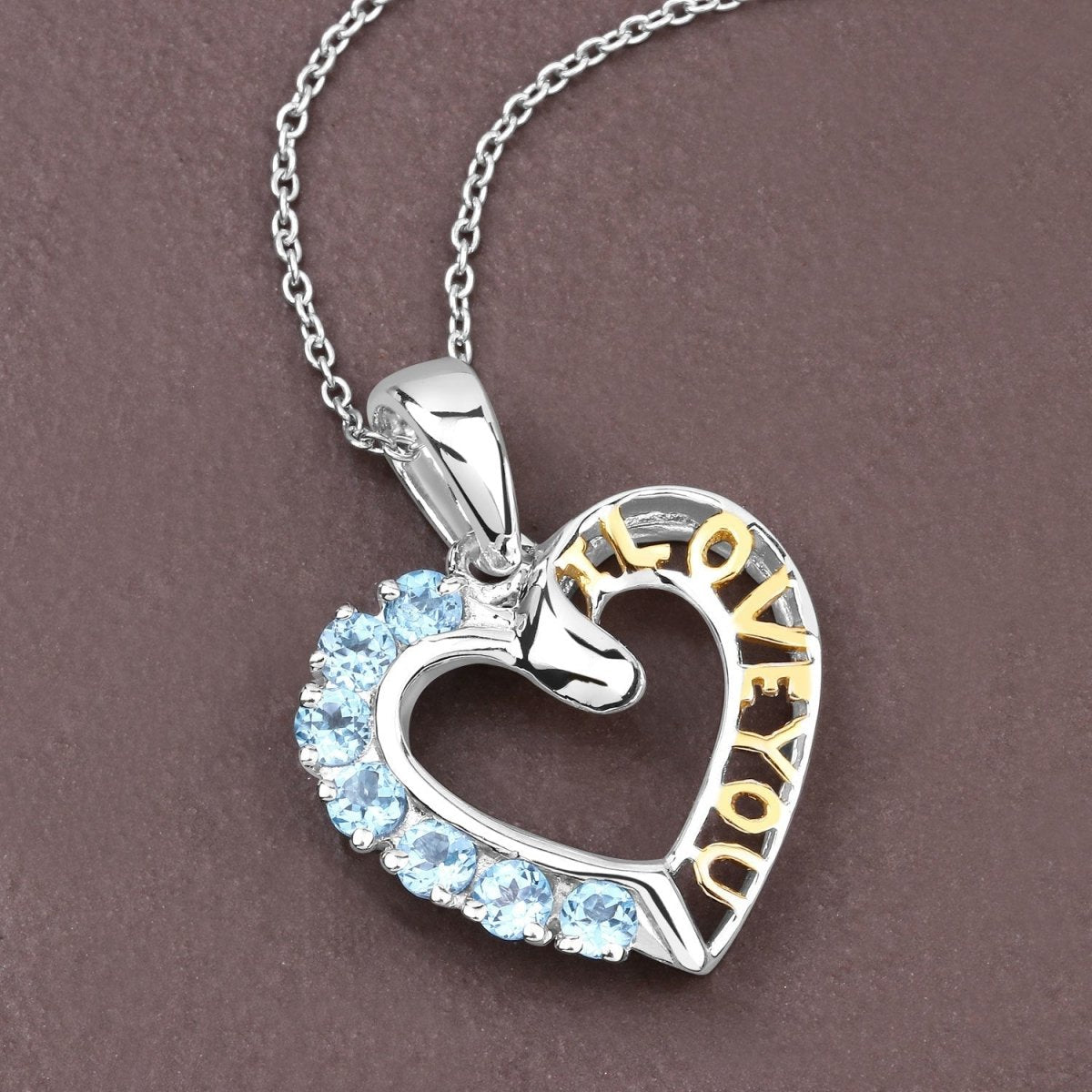 0.84 Carat Genuine Swiss Blue Topaz .925 Sterling Silver Pendant - Pendants - Custom Crafting Alliance, LLC