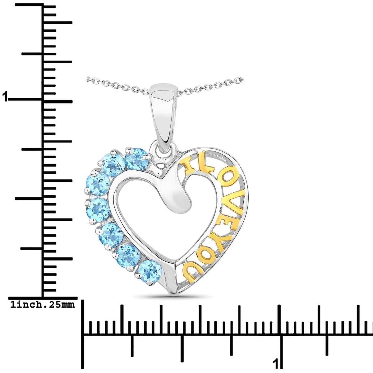 0.84 Carat Genuine Swiss Blue Topaz .925 Sterling Silver Pendant - Pendants - Custom Crafting Alliance, LLC