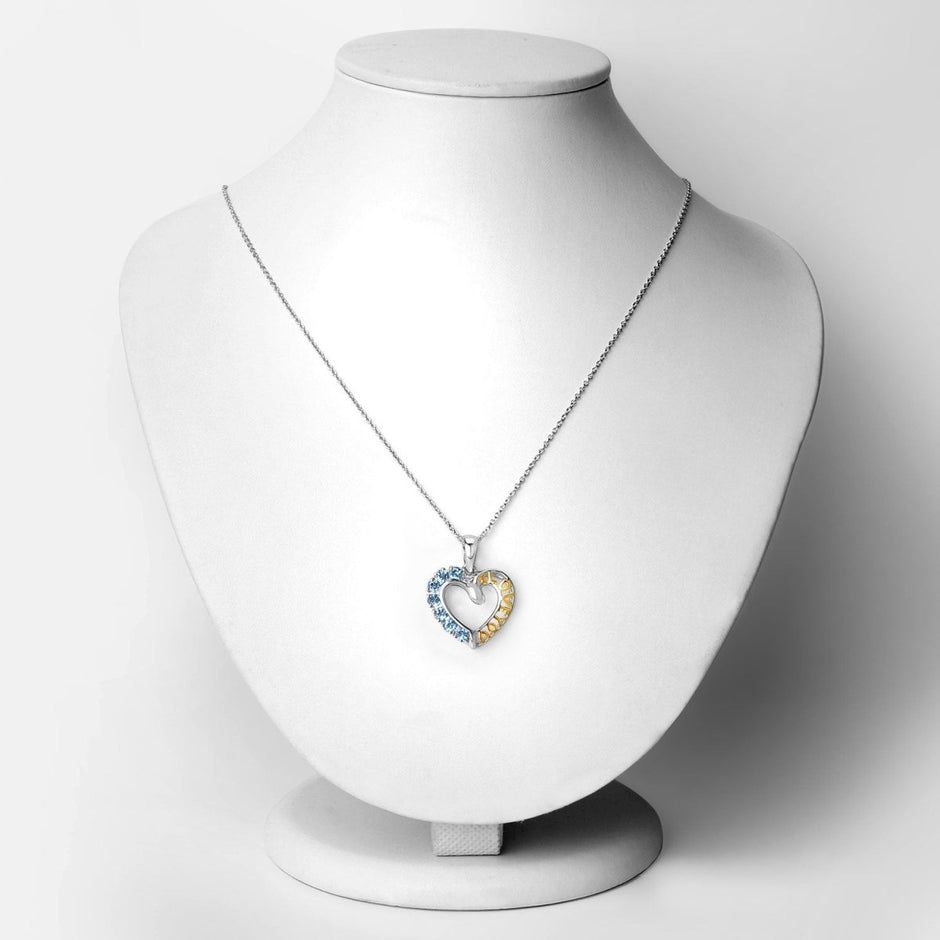 0.84 Carat Genuine Swiss Blue Topaz .925 Sterling Silver Pendant - Pendants - Custom Crafting Alliance, LLC