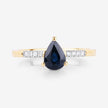 0.86 Carat Genuine Blue Sapphire and White Diamond 14K Yellow Gold Ring - Rings - Custom Crafting Alliance, LLC
