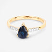 0.86 Carat Genuine Blue Sapphire and White Diamond 14K Yellow Gold Ring - Rings - Custom Crafting Alliance, LLC