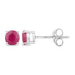 0.86 Carat Genuine Ruby 14K White Gold Earrings - Earrings - Custom Crafting Alliance, LLC