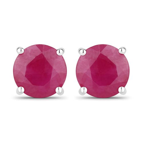 0.86 Carat Genuine Ruby 14K White Gold Earrings - Earrings - Custom Crafting Alliance, LLC