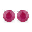 0.86 Carat Genuine Ruby 14K White Gold Earrings - Earrings - Custom Crafting Alliance, LLC