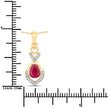 0.86 Carat Genuine Ruby and White Diamond 14K Yellow Gold Pendant - Pendants - Custom Crafting Alliance, LLC