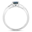 0.88 Carat Genuine Blue Sapphire and White Diamond 14K White Gold Ring - Rings - Custom Crafting Alliance, LLC