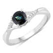 0.88 Carat Genuine Blue Sapphire and White Diamond 14K White Gold Ring - Rings - Custom Crafting Alliance, LLC
