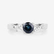 0.88 Carat Genuine Blue Sapphire and White Diamond 14K White Gold Ring - Rings - Custom Crafting Alliance, LLC
