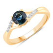0.88 Carat Genuine Blue Sapphire and White Diamond 14K Yellow Gold Ring - Rings - Custom Crafting Alliance, LLC
