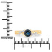 0.88 Carat Genuine Blue Sapphire and White Diamond 14K Yellow Gold Ring - Rings - Custom Crafting Alliance, LLC