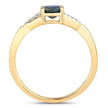0.88 Carat Genuine Blue Sapphire and White Diamond 14K Yellow Gold Ring - Rings - Custom Crafting Alliance, LLC
