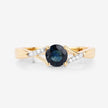 0.88 Carat Genuine Blue Sapphire and White Diamond 14K Yellow Gold Ring - Rings - Custom Crafting Alliance, LLC