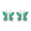 0.88 Carat Genuine Emerald .925 Sterling Silver Earrings - Earrings - Custom Crafting Alliance, LLC