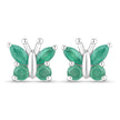 0.88 Carat Genuine Emerald .925 Sterling Silver Earrings - Earrings - Custom Crafting Alliance, LLC