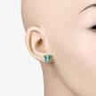 0.88 Carat Genuine Emerald .925 Sterling Silver Earrings - Earrings - Custom Crafting Alliance, LLC