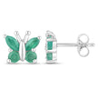 0.88 Carat Genuine Emerald .925 Sterling Silver Earrings - Earrings - Custom Crafting Alliance, LLC