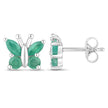 0.88 Carat Genuine Emerald .925 Sterling Silver Earrings - Earrings - Custom Crafting Alliance, LLC