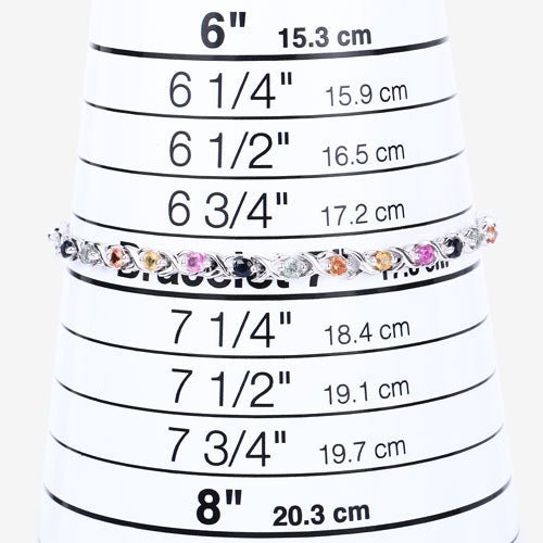 0.88 Carat Genuine Multi Sapphire .925 Sterling Silver Bracelet - Bracelets - Custom Crafting Alliance, LLC