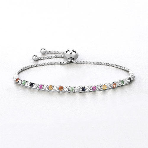 0.88 Carat Genuine Multi Sapphire .925 Sterling Silver Bracelet - Bracelets - Custom Crafting Alliance, LLC
