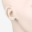 0.88 Carat Genuine Zambian Emerald 10K Yellow Gold Earrings - Earrings - Custom Crafting Alliance, LLC
