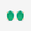 0.88 Carat Genuine Zambian Emerald 10K Yellow Gold Earrings - Earrings - Custom Crafting Alliance, LLC