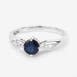 0.89 Carat Genuine Blue Sapphire and White Diamond 10K White Gold Ring - Rings - Custom Crafting Alliance, LLC