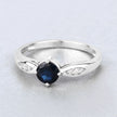 0.89 Carat Genuine Blue Sapphire and White Diamond 10K White Gold Ring - Rings - Custom Crafting Alliance, LLC