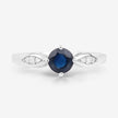 0.89 Carat Genuine Blue Sapphire and White Diamond 10K White Gold Ring - Rings - Custom Crafting Alliance, LLC