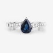 0.89 Carat Genuine Blue Sapphire and White Diamond 14K White Gold Ring - Rings - Custom Crafting Alliance, LLC
