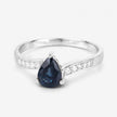 0.89 Carat Genuine Blue Sapphire and White Diamond 14K White Gold Ring - Rings - Custom Crafting Alliance, LLC