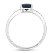 0.89 Carat Genuine Blue Sapphire and White Diamond 14K White Gold Ring - Rings - Custom Crafting Alliance, LLC