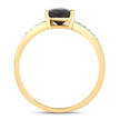 0.89 Carat Genuine Blue Sapphire and White Diamond 14K Yellow Gold Ring - Rings - Custom Crafting Alliance, LLC