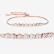 0.89 Carat Genuine Morganite and White Topaz .925 Sterling Silver Bracelet - Bracelets - Custom Crafting Alliance, LLC