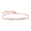 0.89 Carat Genuine Morganite and White Topaz .925 Sterling Silver Bracelet - Bracelets - Custom Crafting Alliance, LLC